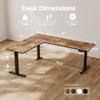 Agilestic 75 Inch L Shaped Standing Desk Adjustable Height, Corner Standing Desk, Sit Stand Up Computer Table, Splice Board, Rustic Brown view 2