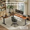 Agilestic 75 Inch L Shaped Standing Desk Adjustable Height, Corner Standing Desk, Sit Stand Up Computer Table, Splice Board, Rustic Brown view 4