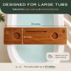 Teak Bathtub Tray for Tub 35 | Bath Tub Tray Wood for Large & Freestanding Tubs, Bathtub Trays for Tub, Bath Tray for Tub, Bath Table Tray | Grand Fjord by JapandiSpirit view 4