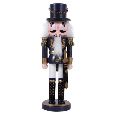 Healifty Pearl Wooden Nutcracker Decoration Cute Xmas Ornament for Home Office Present for Christmas Christmas Wooden Nutcracker Craft