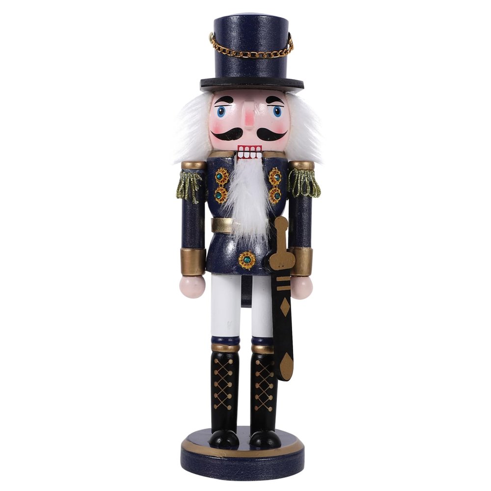 Healifty Pearl Wooden Nutcracker Decoration Cute Xmas Ornament for Home Office Present for Christmas Christmas Wooden Nutcracker Craft