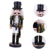 Healifty Pearl Wooden Nutcracker Decoration Cute Xmas Ornament for Home Office Present for Christmas Christmas Wooden Nutcracker Craft view 3