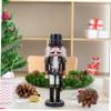 Healifty Pearl Wooden Nutcracker Decoration Cute Xmas Ornament for Home Office Present for Christmas Christmas Wooden Nutcracker Craft view 4