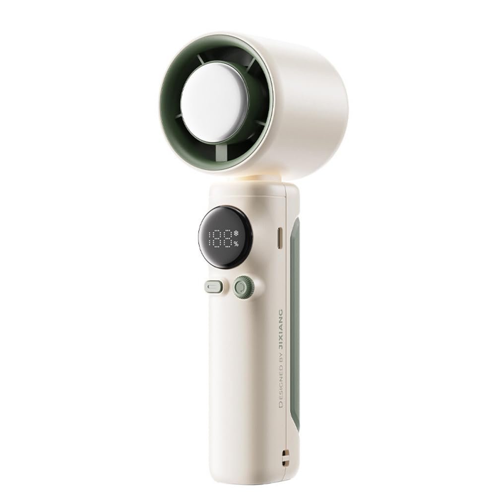 Portable Handheld Turbo Fan with Ice Cooler - 14000RPM High-Speed Rechargeable Personal Fan, Adjustable 1-100 Speed, USB-C Charging, Compact Travel.