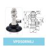 1PCS VPD-6/8/10/15/20/25/30/40/50RN-6J Side Interface Single Layer Flat Round Vacuum Suction Sucker(VPD50RN6J) view 2
