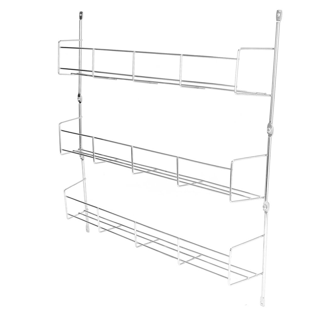 Healifty 3 Layer Iron Wall Hanging Condiment Rack for Kitchen Spice Storage