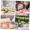 Mobestech 3sets Handheld Flower Baskets for Weddings Elegant Woven Decor Baskets for Parties Lightweight Versatile Storage for Flowers Fruits Candies Heart Shape 12pcs*3 view 3