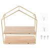 ABOOFAN 1Set Nordic Style Iron Wall Mounted Shelf Elegant Display Rack for Home Decor Space Saving Sundries Holder Iron Material Wall Ornament for Living and Bedroom view 1
