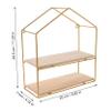 ABOOFAN 1Set Nordic Style Iron Wall Mounted Shelf Elegant Display Rack for Home Decor Space Saving Sundries Holder Iron Material Wall Ornament for Living and Bedroom view 2