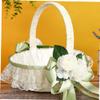 Light Green Flower Girl Basket Elegant for Weddings and Banquets view 3
