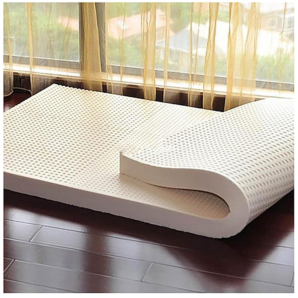 4" Mattress Topper - Dual Side Flippable - Organic Latex Mattress Topper Queen Size -4 Inch - Certified Latex Foam Bed Pad,10cm,130x160cm(51x63in)