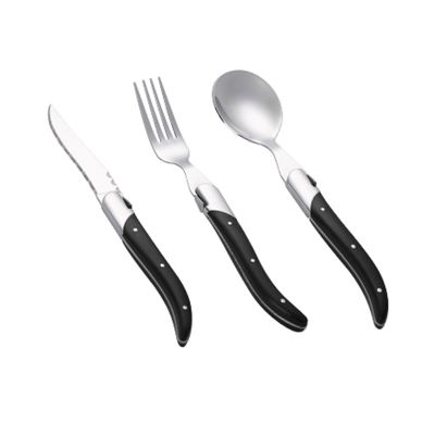 24 Pieces Silverware Set,18/8 stainless steel set for 8,Flatware set Curved wood grain handle, Fine Silverware set and Dishwasher Safe 02