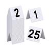 Reserved seating signs Acrylic Digital Place Cards 1-25/50, Classic White Black Tablesigns 63X55Mm, Stackable Place Cards Digital Restaurant Number Plate, Flexible Wrestaurant Bars Csigns(White,1 to 2 view 1