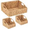 Set of 3 Handwoven Storage Baskets Decorative Natural Wicker Organizer Bins with Built-in Handles for Bathroom, Kitchen, Pantry, Nursery, Closet, Laundry, Living Room, and Home Use view 1