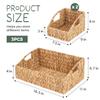 Set of 3 Handwoven Storage Baskets Decorative Natural Wicker Organizer Bins with Built-in Handles for Bathroom, Kitchen, Pantry, Nursery, Closet, Laundry, Living Room, and Home Use view 2