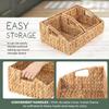 Set of 3 Handwoven Storage Baskets Decorative Natural Wicker Organizer Bins with Built-in Handles for Bathroom, Kitchen, Pantry, Nursery, Closet, Laundry, Living Room, and Home Use view 3