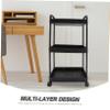 Alipis Trolley Cart Rolling Wheels Home Kitchen Storage Shelves Spice Rack Black view 3