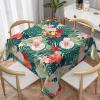 Summer Tropical Tablecloth Square 54 Inch Green Hawaiian Palm Leaf Table Cloth Polyester Fabric Floral Summer Table Cover Outdoor Decorative for Kitchen Holiday Party Dining Picnic view 2