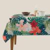 Summer Tropical Tablecloth Square 54 Inch Green Hawaiian Palm Leaf Table Cloth Polyester Fabric Floral Summer Table Cover Outdoor Decorative for Kitchen Holiday Party Dining Picnic view 4
