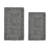 Better Trends Luxury Bathroom Rugs 2 Piece Set 100% Cotton Extra Soft Tufted Bath Rug Water Absorbent, Reversible Washable for Bathroom, Laundry Room 21x34|24x40 Gray Lux Collection view 1