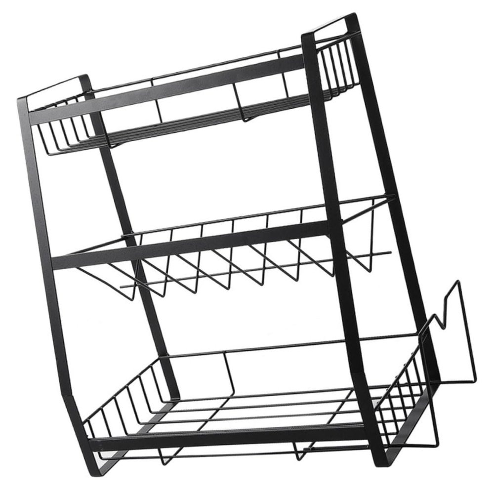 Cabilock 1pc Three-layer Spice Rack Organizer for -saving Design for Seasoning Jars and Utensils for Home Restaurant and Buffet Use
