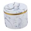 LABRIMP Marble Pattern Cotton Swab Box with Lid  Makeup Vanity Organizer for Cotton Pads Toothpicks and Swabs  Space-Saving Storage Solution for Home and Bathroom view 1