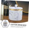 LABRIMP Marble Pattern Cotton Swab Box with Lid  Makeup Vanity Organizer for Cotton Pads Toothpicks and Swabs  Space-Saving Storage Solution for Home and Bathroom view 4