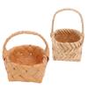 Ciieeo 2sets Hand Woven Mini Baskets for Wedding Flower Decor Khaki Clothing Store Prop Decorative Storage Baskets Rustic Home Decoration Craftsmanship 2pcs*2 view 4