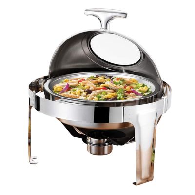 UYCVT Food Warmer Stainless Steel Round Chafer Set Chafing Dish 6.8L, Chafing Dish Set Food Warmer Buffet, with Food Pans Fuel Holders for Buffet Catering Kitchen Party