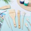 Cwmiibili 9 Styles Ceramic Brushes Set, Pottery Glaze Brushes, Different Shapes Wool Art Paint Brush with Wood Handle for Artists view 4