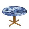 WZYWHJ Blue Totoro Pattern Round Table Cloth Waterproof Resistant Wrinkle Resistant for Dining Table Decor Tablecloth view 1
