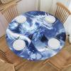 WZYWHJ Blue Totoro Pattern Round Table Cloth Waterproof Resistant Wrinkle Resistant for Dining Table Decor Tablecloth view 2