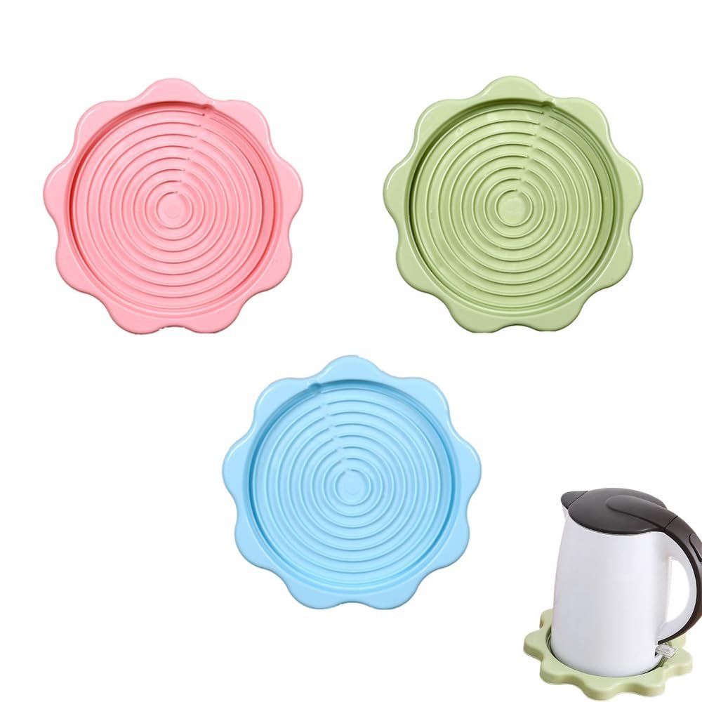 NentMent 3 Pack Electric Kettle Drip Trays Glass Carafe Drip Tray Drip Catcher for Glass Teapot Stovetop Water Pitcher Thermal Coffee Carafe Beverage Drink Dispensers Cold Brew Coffee Maker Tea Kettle