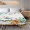 Queen Size Top Sheet Only, Country Thanksgiving Pumpkin Flat Sheet Microfiber Breathable Soft Bed Sheets, Ombre Leaves Retro Grain Hotel Bedding Flat Sheets for Bedroom view 3