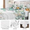 Queen Size Top Sheet Only, Country Thanksgiving Pumpkin Flat Sheet Microfiber Breathable Soft Bed Sheets, Ombre Leaves Retro Grain Hotel Bedding Flat Sheets for Bedroom view 4