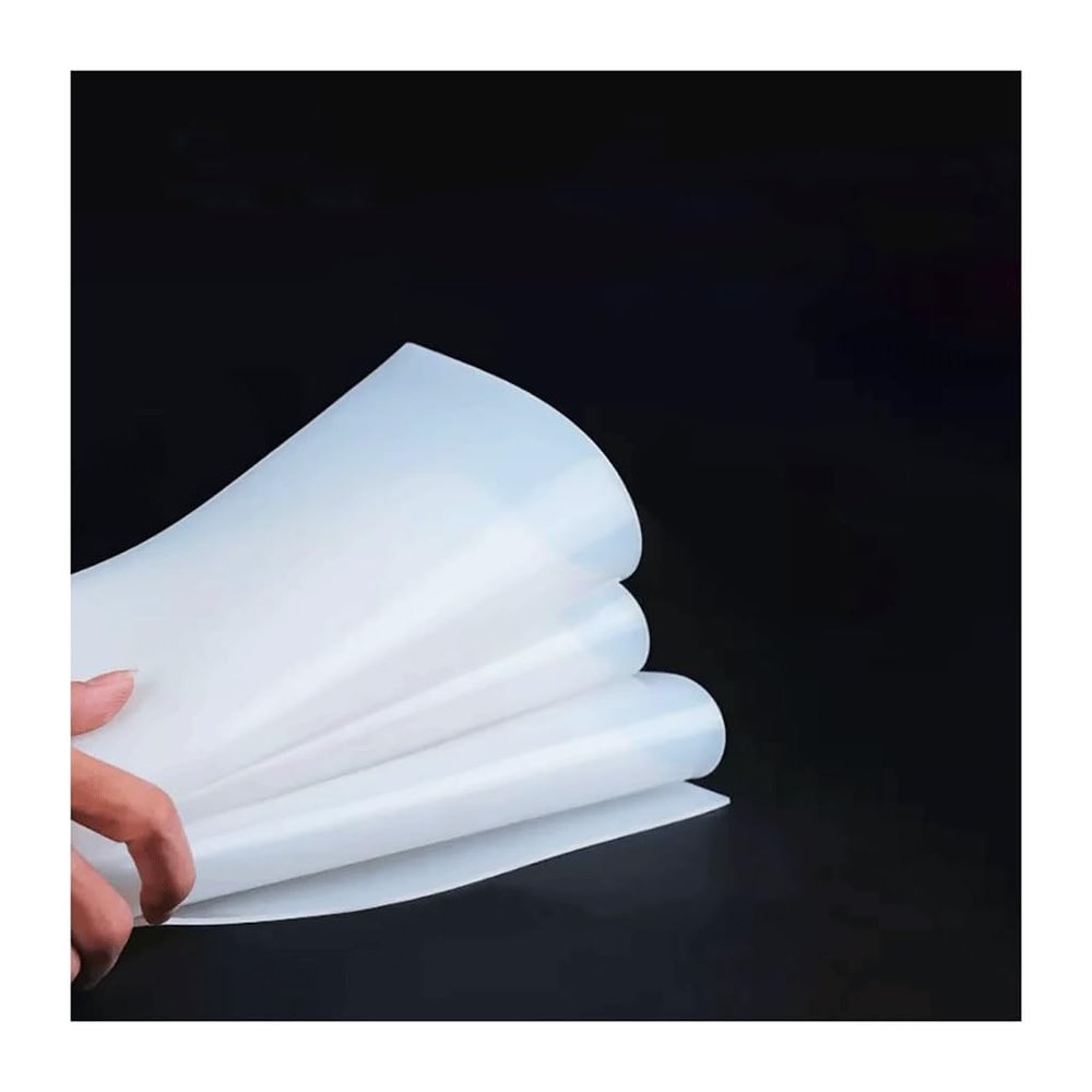 ACVACV White Silicone Rubber Sheet Clear Silicone Sheet Mat Silicone Sheeting, for Home Garden Thin Board semi Transparent Rubber Accessories(400x400x6mm)