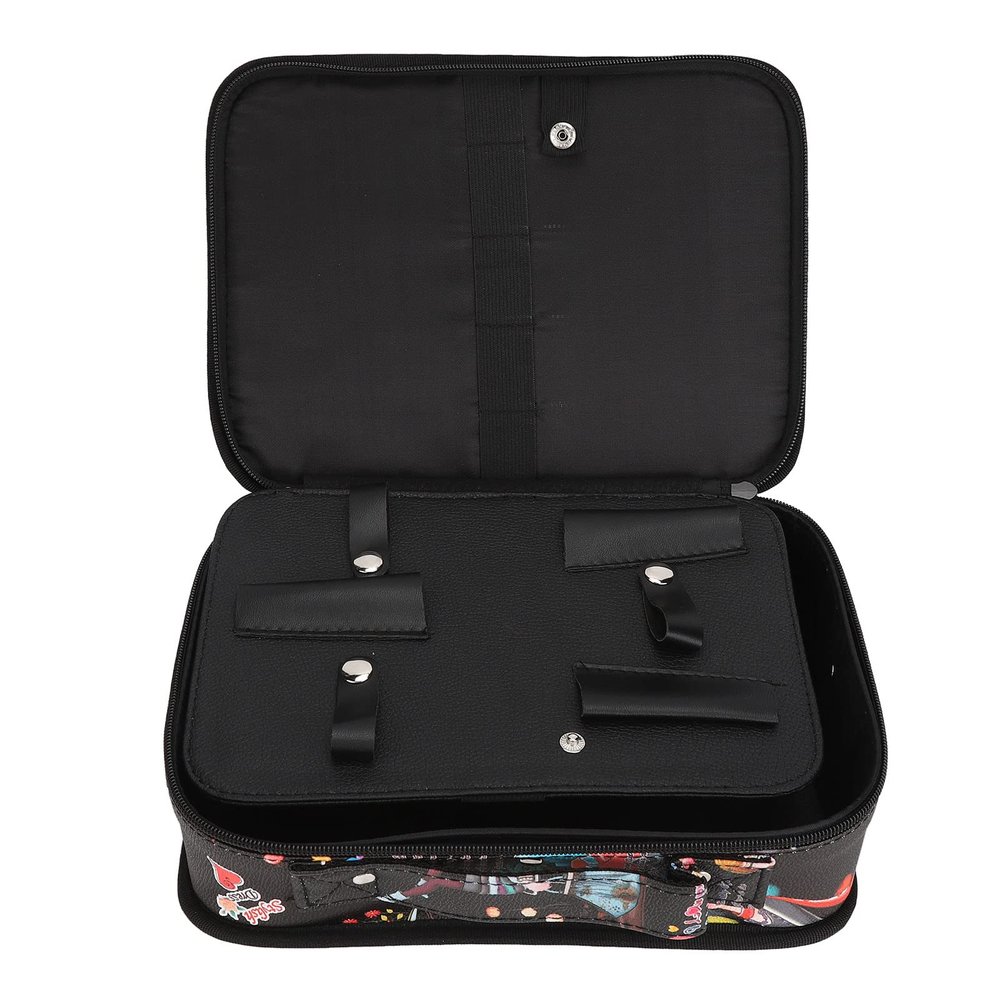 Barber Carrying Case, Stylist Tool Organizer for Scissors, Combs, Hair Clippers, Large Capacity & Sturdy ABS + PU + Canvas Material, Multifunction Travel Bag