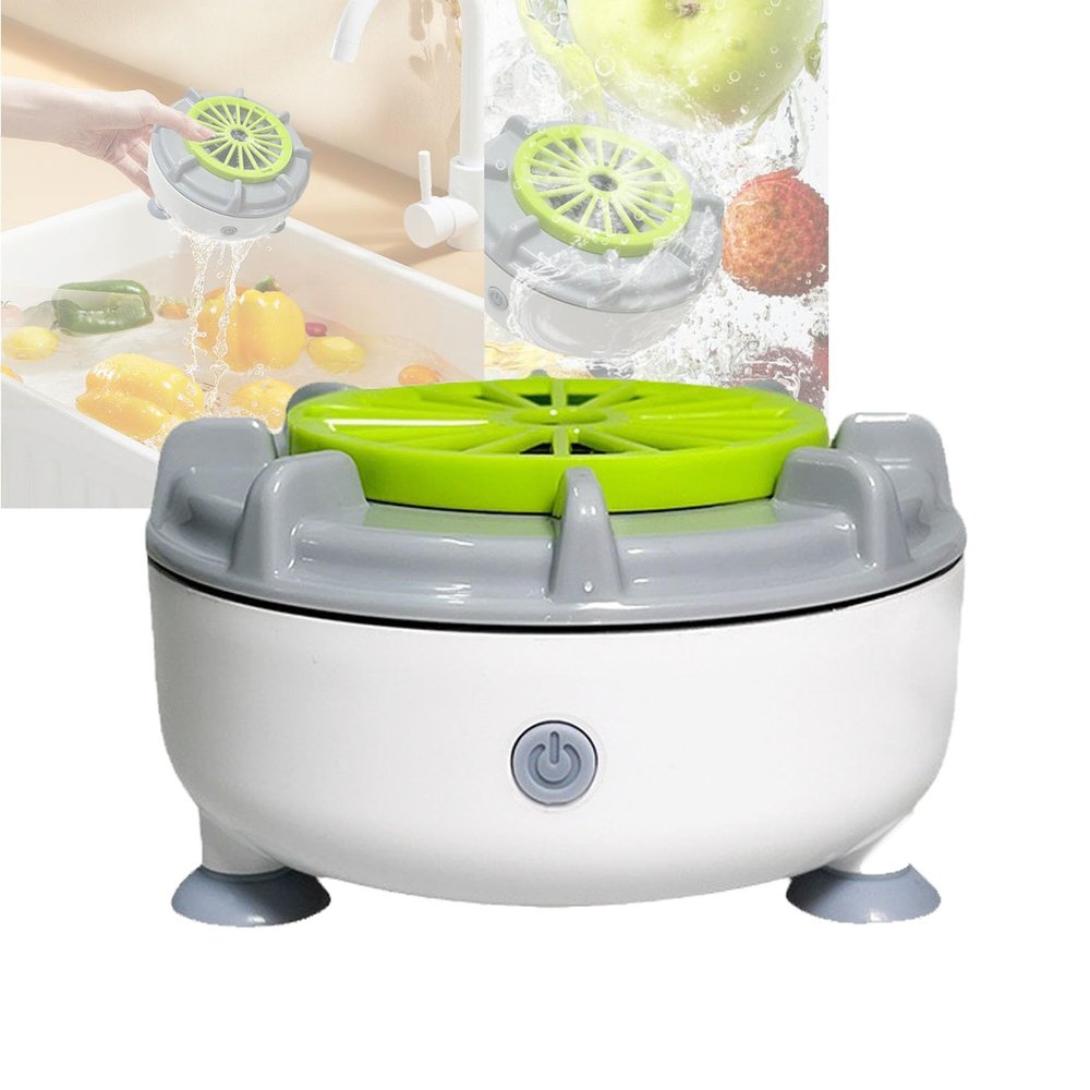 Efficient Portable Fruit and Vegetable Washers, Fit Vegetable and Fruit Wash, Automatic Fruit Washer, Swirl Cleaning Tech, USB Automatic Washer Spinner Machine for Fruits and Vegetables (B)