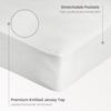 Bioweaves Organic Cotton Jersey Waterproof Crib Mattress Protector | 28" x 52" | GOTS Certified Mattress Cover with Jersey Cotton Skirt, Breathable & Noiseless Top Layer - 9 Inch Deep Pocket, White view 3