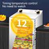 6/8/12 Stainless Steel Food Dehydrator Machine(400w), Freeze Dryer, Timing: 0-12 Hours+Temperature: 35-90 , Layer Spacing: 2.5cm+Built-in Fan, for Fruit,12 layers view 3