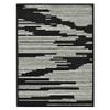 2' X 3' Black and Ivory Wool Abstract Hand Hooked Area Rug view 1