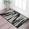 2' X 3' Black and Ivory Wool Abstract Hand Hooked Area Rug view 2