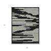 2' X 3' Black and Ivory Wool Abstract Hand Hooked Area Rug view 3