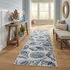Rugs.com - Outdoor Coastal Rug 12 Ft Runner Ivory and Navy Blue Easy-Clean Indoor/Outdoor Rug Weather-Resistant Runner for Patio, Deck, and Porch view 3