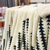LEVINIS Boho Sherpa Fleece Blanket 80'' 90'', Ultra Soft Aztec Queen Blanket for All Season, Cozy, Plush, Bohemian Throw Blankets for Bed/Couch/Sofa/Office/Camping, Off White view 4