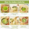 6 Pcs Matcha Set Exquisite Matcha Tea Kit Includes Ceramic Whisk Holder Bowl Bamboo Whisk Scoop Sifter Versatile Tea Making Tools for Home Restaurant(light green,6-Piece set) view 3