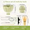 6 Pcs Matcha Set Exquisite Matcha Tea Kit Includes Ceramic Whisk Holder Bowl Bamboo Whisk Scoop Sifter Versatile Tea Making Tools for Home Restaurant(light green,6-Piece set) view 4