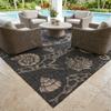 Rugs.com - Outdoor Coastal Rug 8 Ft Square Black Indoor/Outdoor Rug Weather Resistant Flatweave Seahorse Design for Patios, Decks, and Porches view 1
