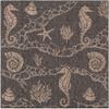 Rugs.com - Outdoor Coastal Rug 8 Ft Square Black Indoor/Outdoor Rug Weather Resistant Flatweave Seahorse Design for Patios, Decks, and Porches view 2