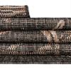 Rugs.com - Outdoor Coastal Rug 8 Ft Square Black Indoor/Outdoor Rug Weather Resistant Flatweave Seahorse Design for Patios, Decks, and Porches view 3